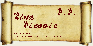 Mina Mićović vizit kartica